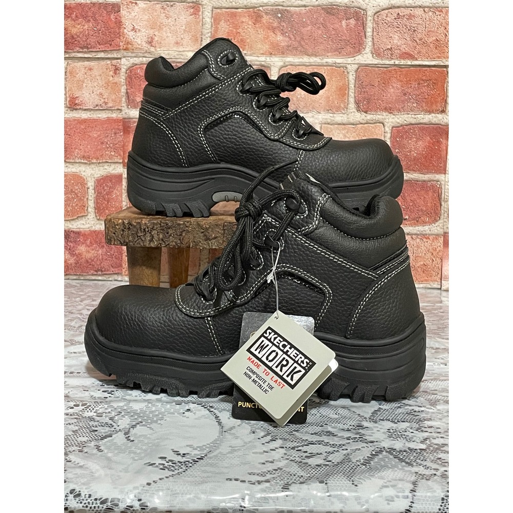 Skechers Work Cankton ST Composite Toe Puncture Resistant Boots 77288 Black 5.5